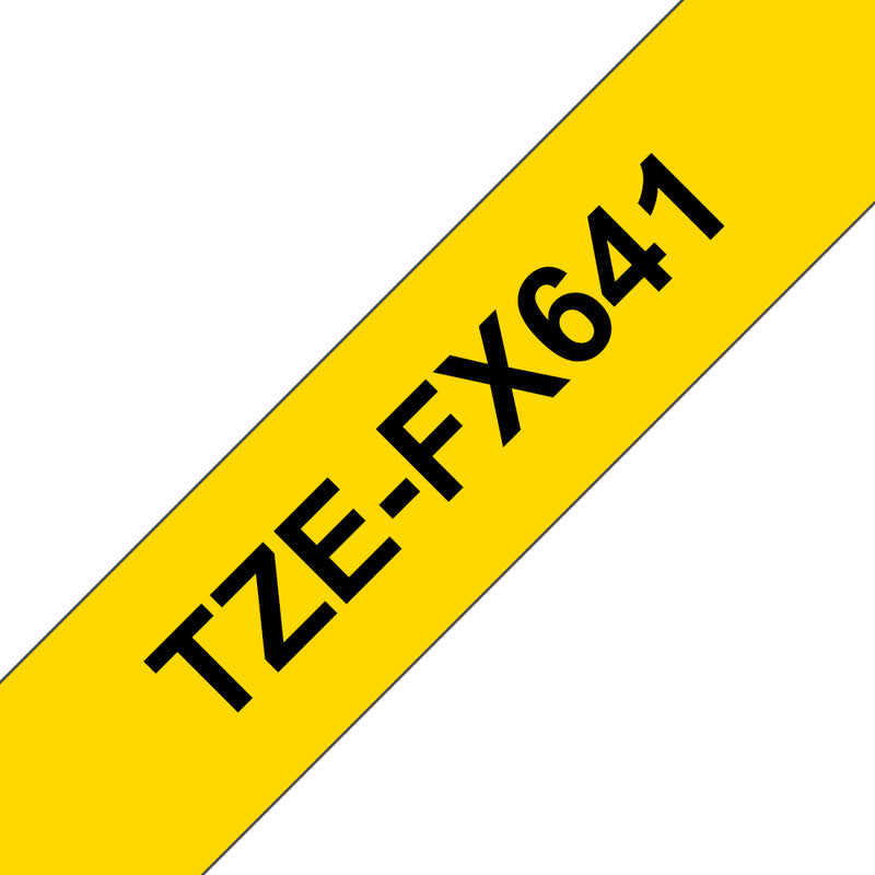 Brother TZE-FX641 etiketbånd Sort på gul TZ
