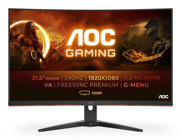 AOC G2 C32G2ZE/BK computerskærm 80 cm (31.5") 1920 x 1080 pixel Fuld HD LED Sort, Rød