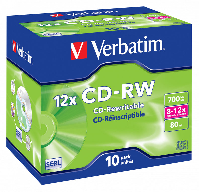 Verbatim CD-RW 12x 700 MB 10 stk