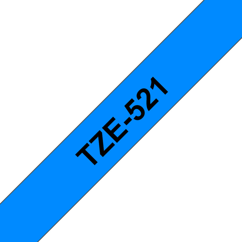 Brother TZE-521 etiketbånd Sort på blå