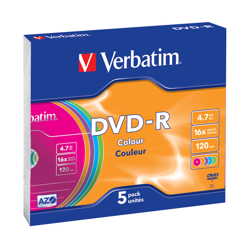 Verbatim DVD-R Colour 4,7 GB 5 stk
