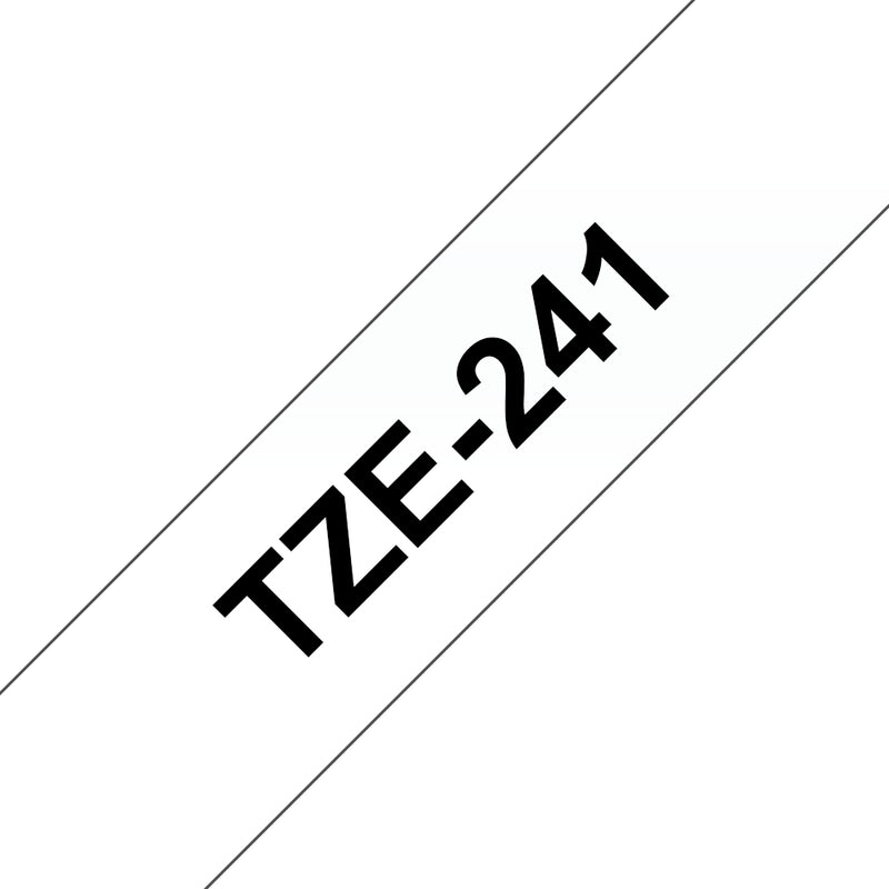 Brother TZE-241 etiketbånd Sort på hvid