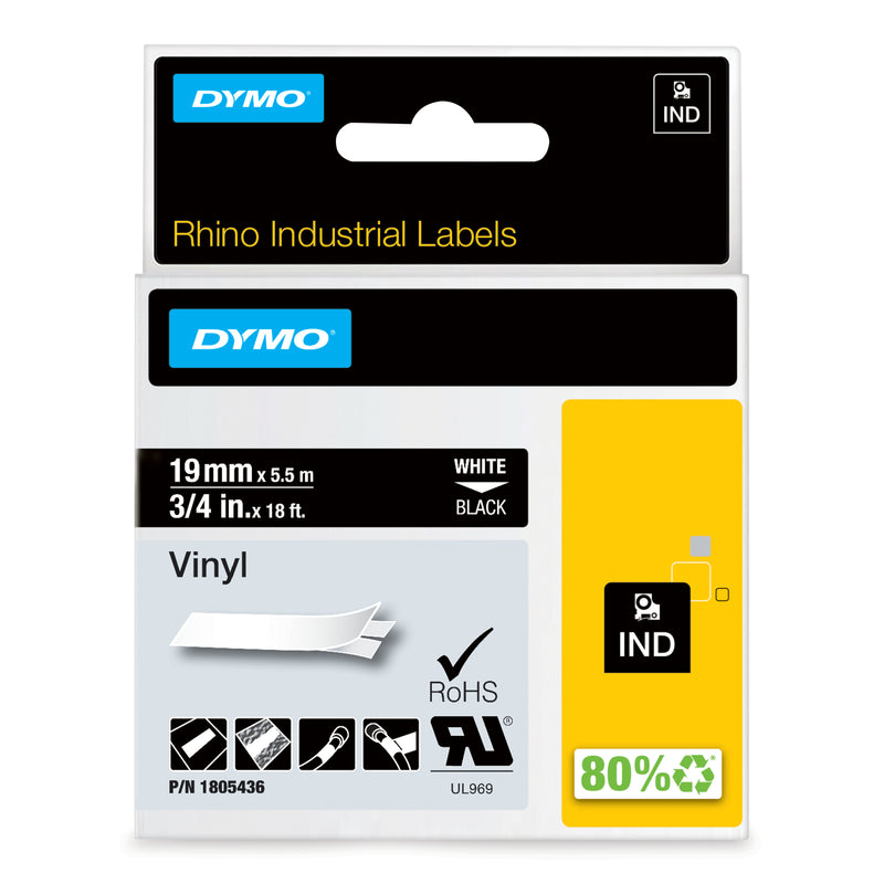 DYMO 1805436 etiketbånd Hvid på sort