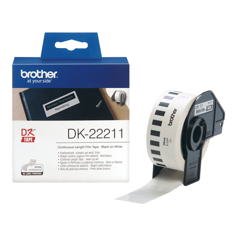 Brother DK-22211 etiketbånd Sort på hvid