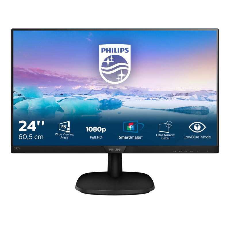 Philips V Line 243V7QJABF/00 computerskærm 60,5 cm (23.8") 1920 x 1080 pixel Fuld HD LED Sort