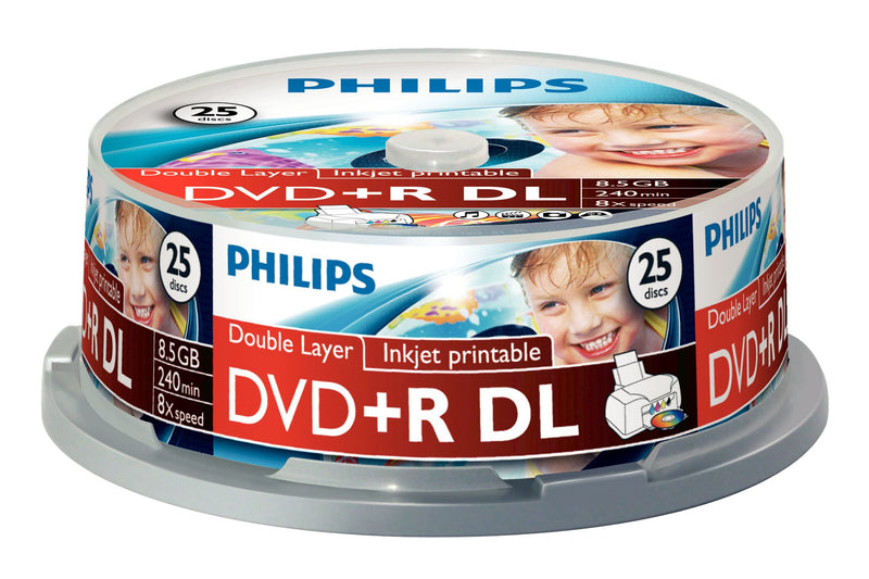 Philips DR8I8B25F/00 tom DVD 8,5 GB DVD+R 25 stk