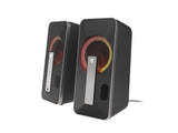 GENESIS Helium 100 BT RGB højttalersæt 10 W PC/Laptop Sort, Sølv 2.0 kanaler Bluetooth