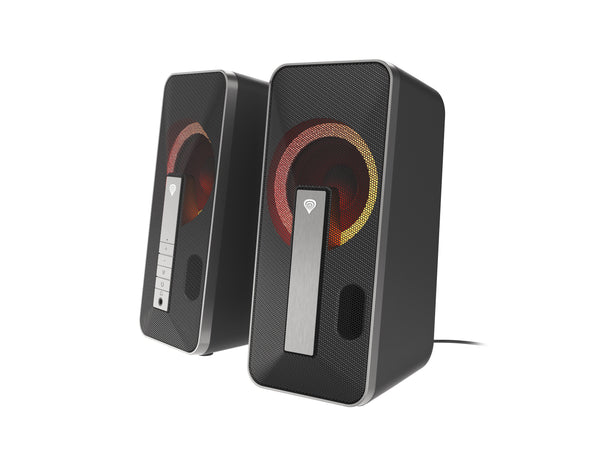 GENESIS Helium 100 BT RGB højttalersæt 10 W PC/Laptop Sort, Sølv 2.0 kanaler Bluetooth