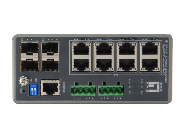LevelOne IGP-1271 netværksswitch Administreret L3 Gigabit Ethernet (10/100/1000) Strøm over Ethernet (PoE) Grå