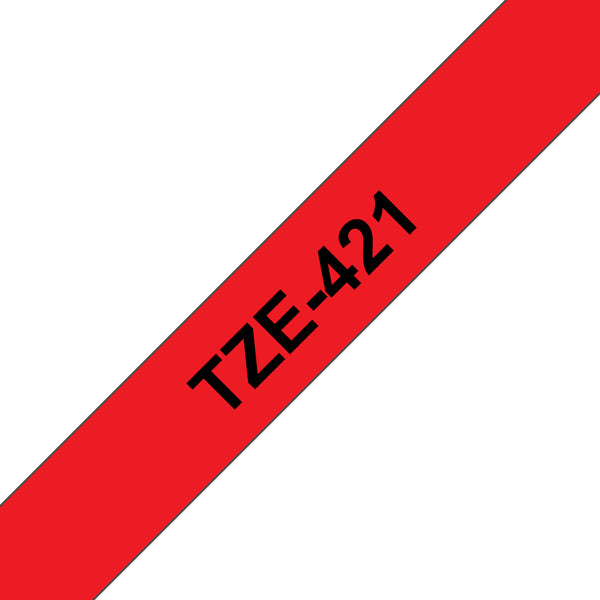 Brother TZE-421 etiketbånd Sort på rød