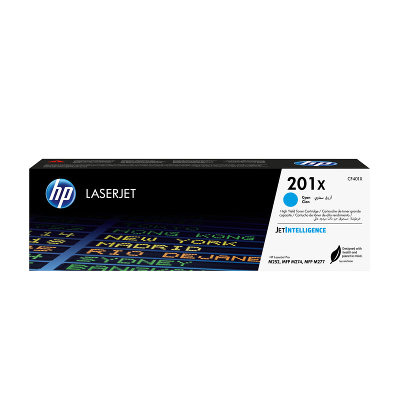 HP 201X High Yield Cyan Original LaserJet Toner Cartridge tonerpatron 1 stk Blå