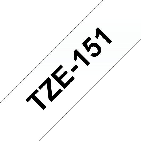 Brother TZE-151 etiketbånd Sort på transparant