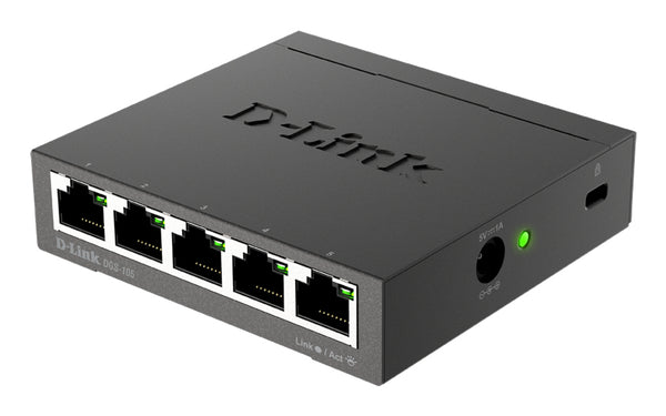D-Link DGS-105 Ikke administreret L2 Gigabit Ethernet (10/100/1000) Sort