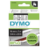 DYMO D1 Standard - Black on Transparent - 19mm etiketbånd Sort på transparant