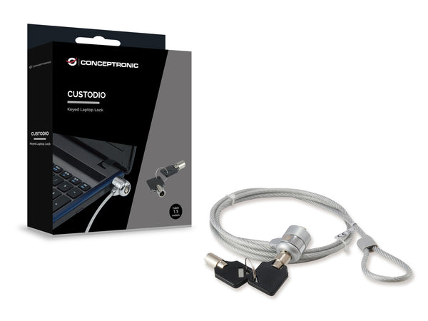 Conceptronic CNBSLOCK15 kabellås Sølv 1,5 m