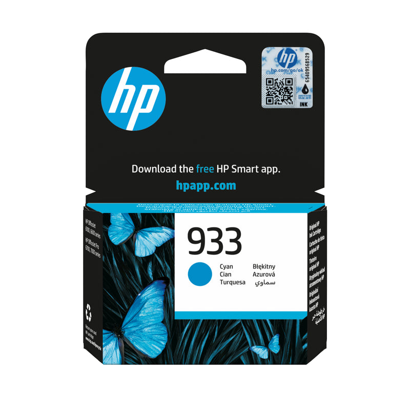 HP 933 Cyan Officejet Ink Cartridge blækpatron 1 stk Standard udbytte Blå