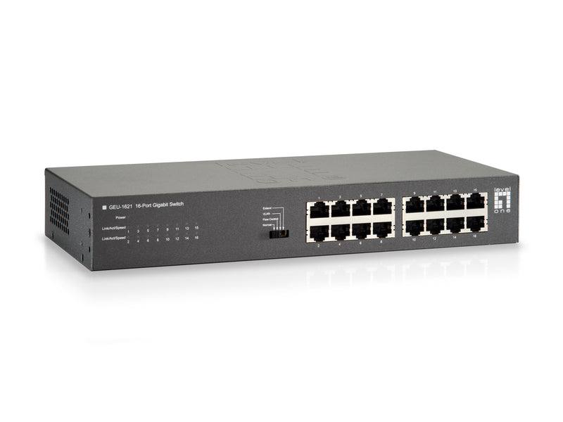 LevelOne GEU-1621 netværksswitch Gigabit Ethernet (10/100/1000) Grå
