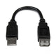 StarTech.com USBEXTAA6IN USB-kabel USB 2.0 0,152 m USB A Sort