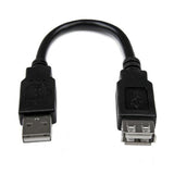 StarTech.com USBEXTAA6IN USB-kabel USB 2.0 0,152 m USB A Sort