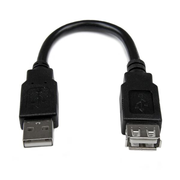 StarTech.com USBEXTAA6IN USB-kabel USB 2.0 0,152 m USB A Sort