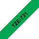 Brother TZE-731 etiketbånd Sort på grøn
