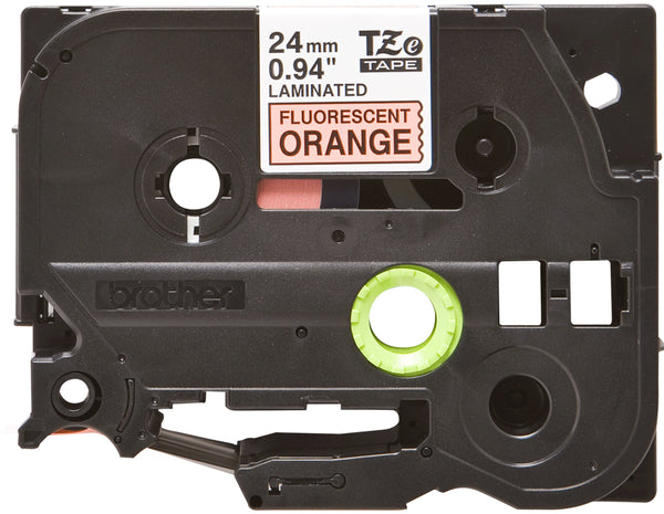 Brother TZE-B51 etiketbånd Sort på fluorescerende orange