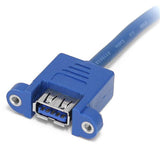 StarTech.com USB3SPNLAFHD kabel kønsskifter 2 x USB A IDC Blå
