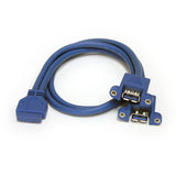StarTech.com USB3SPNLAFHD kabel kønsskifter 2 x USB A IDC Blå