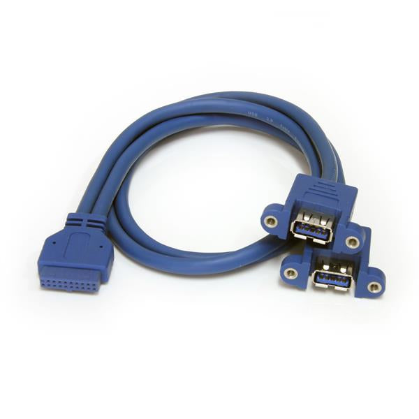 StarTech.com USB3SPNLAFHD kabel kønsskifter 2 x USB A IDC Blå