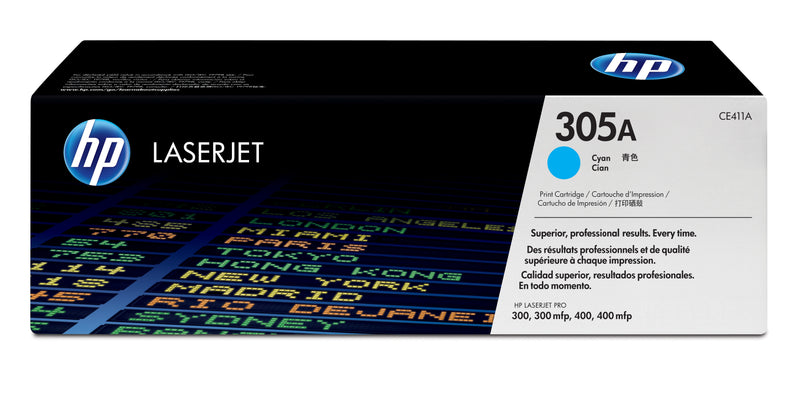 HP 305A Cyan Original LaserJet Toner Cartridge tonerpatron 1 stk Blå