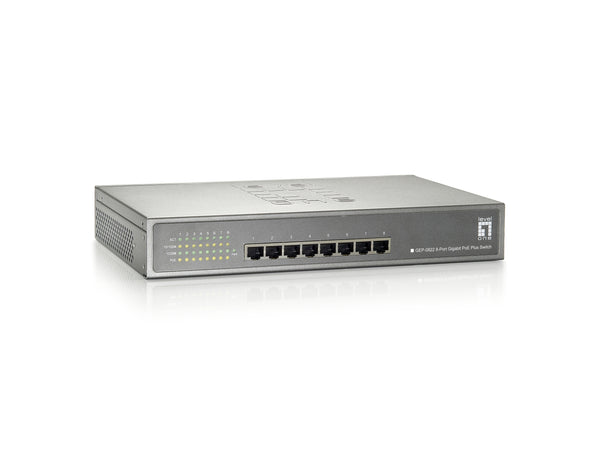 LevelOne GEP-0822 netværksswitch Gigabit Ethernet (10/100/1000) Strøm over Ethernet (PoE) Grå