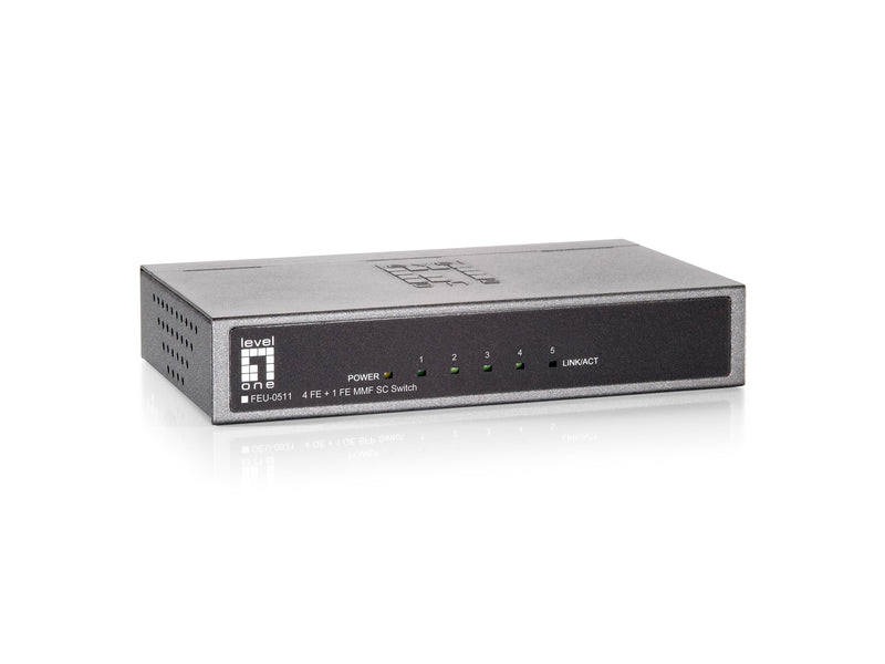 LevelOne FEU-0511 netværksswitch Fast Ethernet (10/100) Sort, Grå