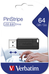 Verbatim PinStripe USB-nøgle 64 GB USB Type-A 2.0 Sort