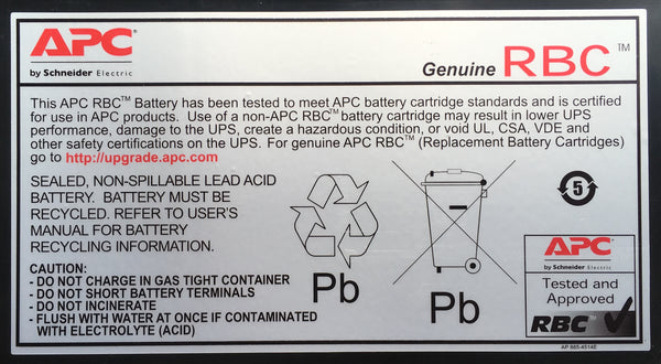 APC RBC55 UPS batteri Blysyre