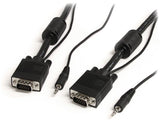 StarTech.com VGA, 3.5mm - VGA, 3.5mm, 5m VGA (D-Sub) + 3.5mm Sort