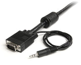 StarTech.com VGA, 3.5mm - VGA, 3.5mm, 5m VGA (D-Sub) + 3.5mm Sort