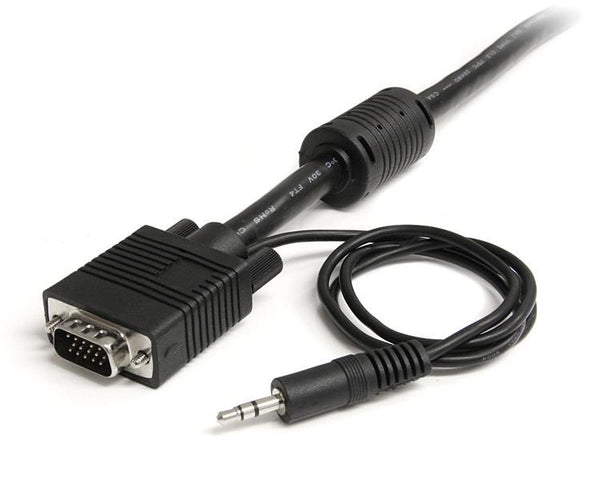 StarTech.com VGA, 3.5mm - VGA, 3.5mm, 5m VGA (D-Sub) + 3.5mm Sort