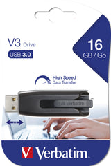 Verbatim V3 USB-nøgle 16 GB USB Type-A 3.2 Gen 1 (3.1 Gen 1) Sort, Grå