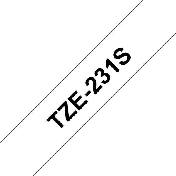 Brother TZE231S etiketbånd Sort på hvid TZe