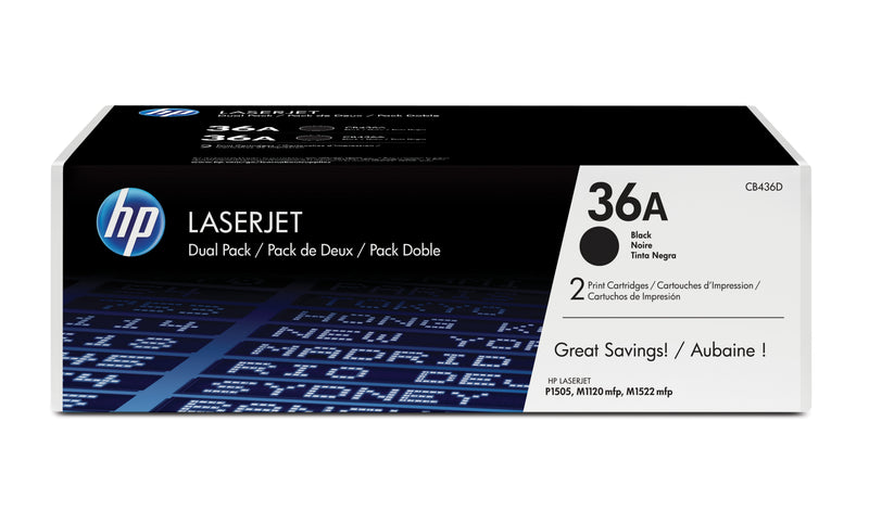 HP 36A 2-pack Black Original LaserJet Toner Cartridges tonerpatron 2 stk