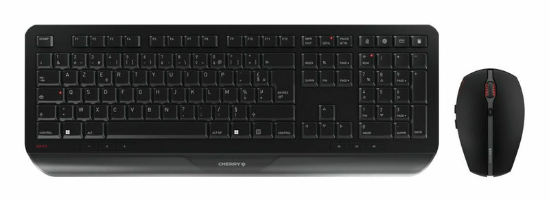 CHERRY JD-7000FR-2 tastatur Mus inkluderet Hjemme/kontor RF trådløst AZERTY Fransk Sort