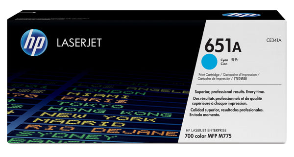 HP 651A Cyan Original LaserJet Toner Cartridge tonerpatron 1 stk Blå