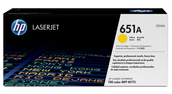 HP 651A Yellow Original LaserJet Toner Cartridge tonerpatron 1 stk