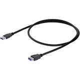 StarTech.com USB3SEXT1MBK USB-kabel USB 3.2 Gen 1 (3.1 Gen 1) 1 m USB A Sort