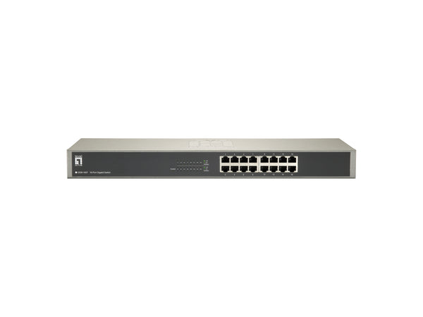 LevelOne GSW-1657 netværksswitch Ikke administreret Gigabit Ethernet (10/100/1000) Sort, Grå