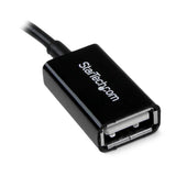 StarTech.com UUSBOTG USB-kabel USB 2.0 0,127 m Micro-USB B USB A Sort