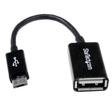 StarTech.com UUSBOTG USB-kabel USB 2.0 0,127 m Micro-USB B USB A Sort