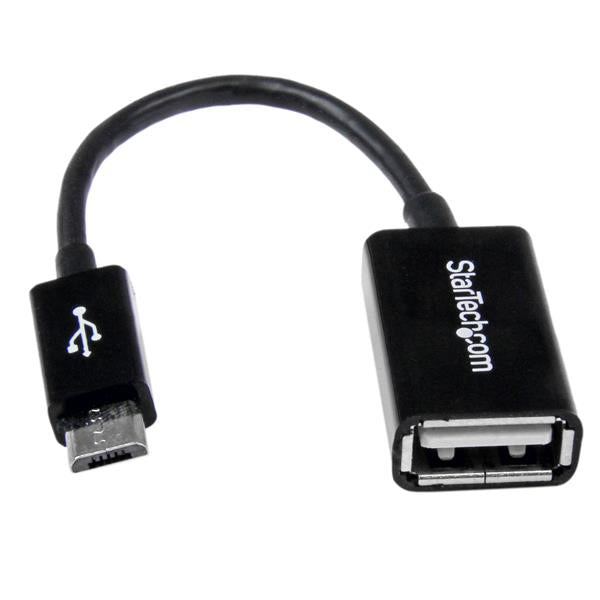 StarTech.com UUSBOTG USB-kabel USB 2.0 0,127 m Micro-USB B USB A Sort