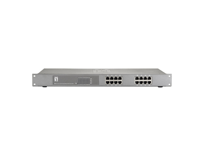 LevelOne FEP-1612W120 netværksswitch Fast Ethernet (10/100) Strøm over Ethernet (PoE) Grå
