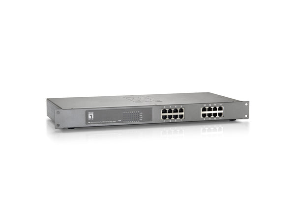 LevelOne FEP-1612W120 netværksswitch Fast Ethernet (10/100) Strøm over Ethernet (PoE) Grå